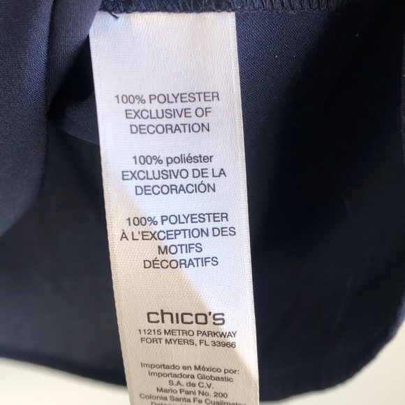 Chico’s navy blue boho lace blouse - Picture 5 of 8